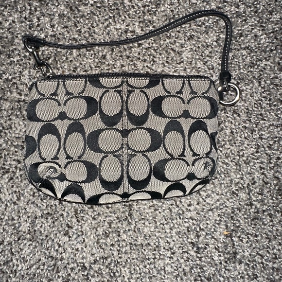 Coach Black and Gray Signature Wristlet - Picture 4 of 9
